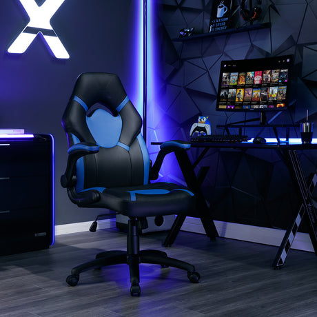Venom PC Office Gaming Chair, Blue/Black - X Rocker