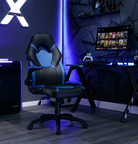 Venom PC Office Gaming Chair, Blue/Black - X Rocker
