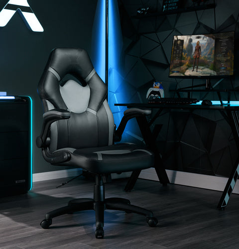 Venom PC Office Gaming Chair, Grey/Black - X Rocker