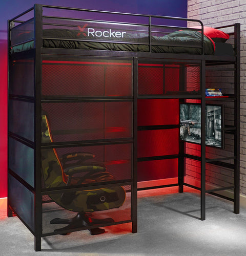 Battle Den Gaming Bunk Bed, Black - X Rocker