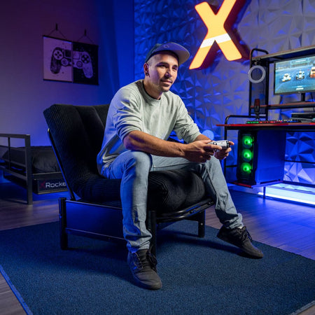 Convertible Battle Chair with Cushion, Grey (Copy) - X Rocker