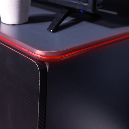 Carbon-Tek TV Stand with LED, Gray/Red - X Rocker