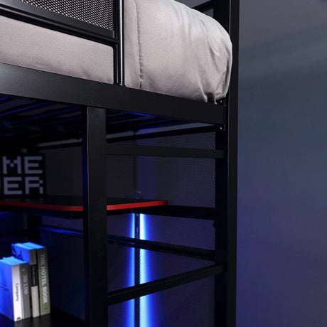 BattleBunk Gaming Bunk Bed with Desk, Black - X Rocker
