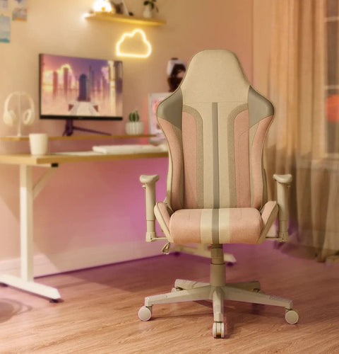 Mysa Office Gaming Chair, Pink, Gray Base - X Rocker