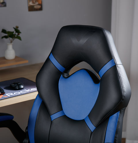 Venom PC Office Gaming Chair, Blue/Black - X Rocker