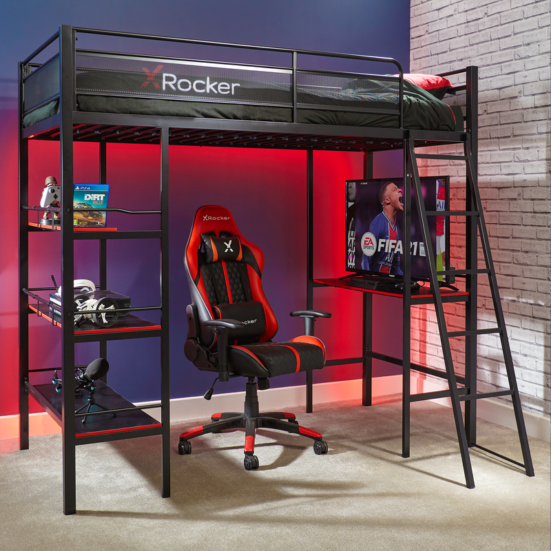 Fortress Gaming Bunk with Desk - X Rocker