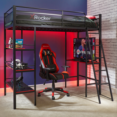 Fortress Gaming Bunk with Desk - X Rocker