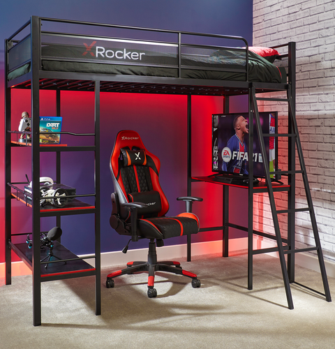 Fortress Gaming Bunk with Desk - X Rocker
