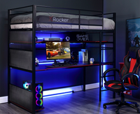 BattleBunk Gaming Bunk Bed with Desk, Black - X Rocker