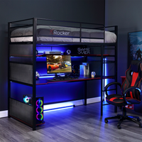 BattleBunk Gaming Bunk Bed with Desk, Black - X Rocker