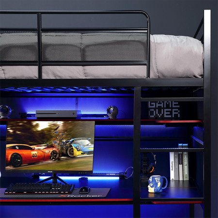 BattleBunk Gaming Bunk Bed with Desk, Black - X Rocker
