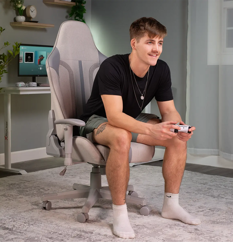 Mysa Office Gaming Chair, Gray, Gray Base - X Rocker