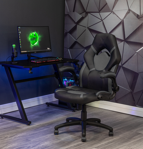 Venom PC Office Gaming Chair, Grey/Black - X Rocker