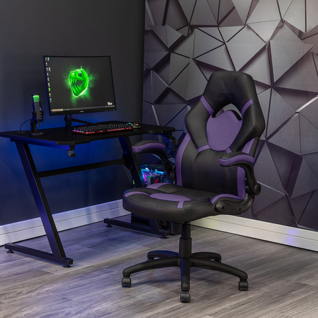 Venom PC Office Gaming Chair, Purple/Black - X Rocker